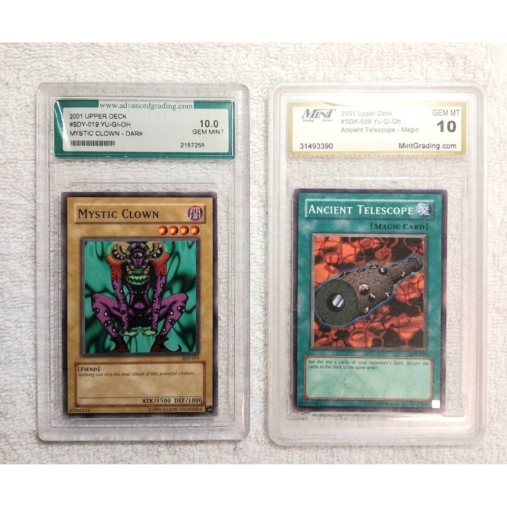 Yu-Gi-Oh Mystic Clown Gem And Ancient Telescope Magic Card Gem Mint 10